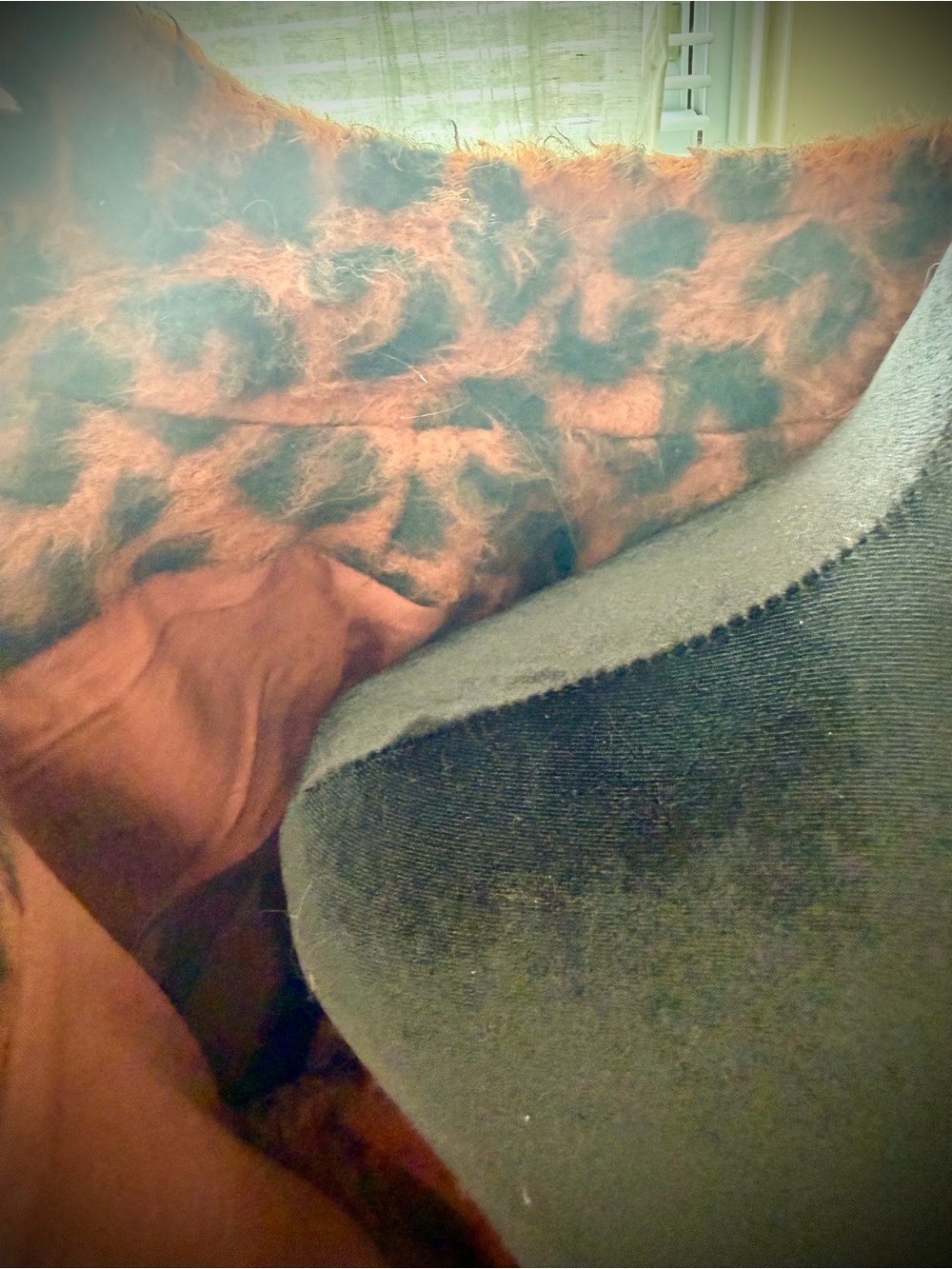 Marine Layer Leopard Funnel Neck Cocoon Coat - Picture 11 of 16